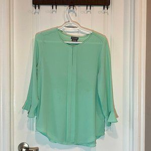 Mint Bell Sleeve Blouse